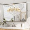 LOAAO 48X36 Inch Brushed Nickel Bathroom Mirror, Rounded Rectangle Silver Metal Frame Mirror, Brushed Nickel, Anti-Rust, Shatter Proof, Hangs Horizontally or Vertically 3